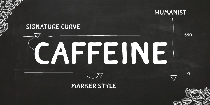Пример шрифта Caffeine